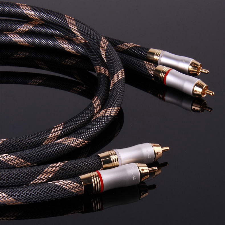 Cayin CS-20 RCA Glod RCA to RCA Connector Hifi Audio Cable 1.2M Pair