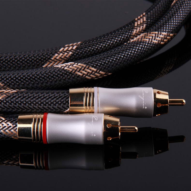 Cayin CS-20 RCA Glod RCA to RCA Connector Hifi Audio Cable 1.2M Pair