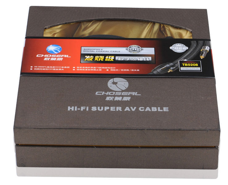 choseal TB-5208 4N OFC Digital Coaxial Cable OD13mm 24Kgold-plated Plug Cable choseal TB-5208 4N OFC Digital Coaxial Cable OD13mm 24Kgold-plated Plug Cable