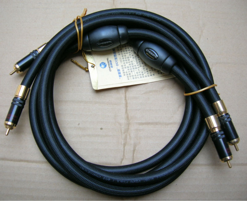 Choseal AB-5408 Câble Audio Audiophile 1.5M 6N OCC 24K Paire de Câble Coaxial Numérique Plaqué Or