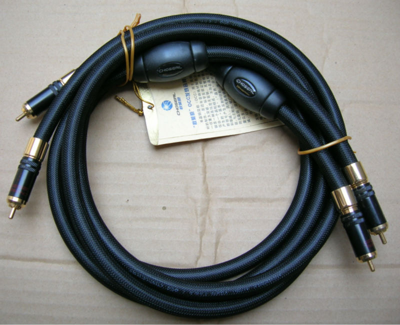 Choseal AB-5408 Cable de audio para audiófilos 1.5M 6N OCC Par de cable coaxial digital chapado en oro de 24K