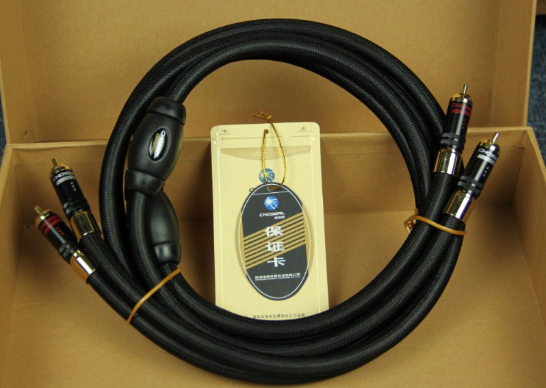 Choseal AB-5408 Câble Audio Audiophile 1.5M 6N OCC 24K Paire de Câble Coaxial Numérique Plaqué Or