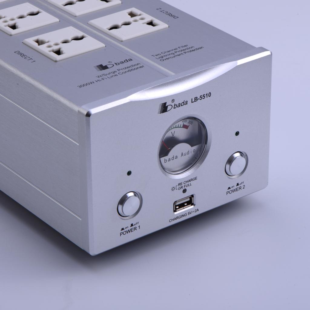 BADA LB-5510 Power Filter Purifier HiFi-Audio-Steckdose mit USB-Aufladung BADA LB-5510 Power Filter Purifier HiFi-Audio-Steckdose mit USB-Aufladung