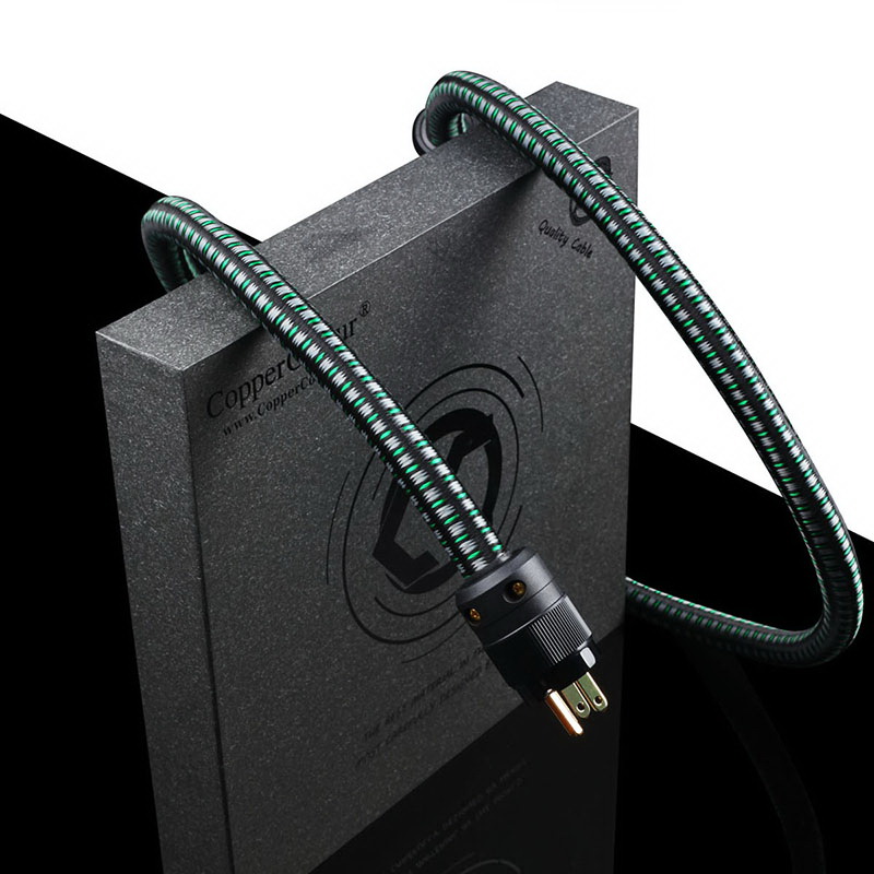 Câble dalimentation audiophile CC FOND couleur cuivre Cordon dalimentation OCC NZ/US/EUR Prise Schuko