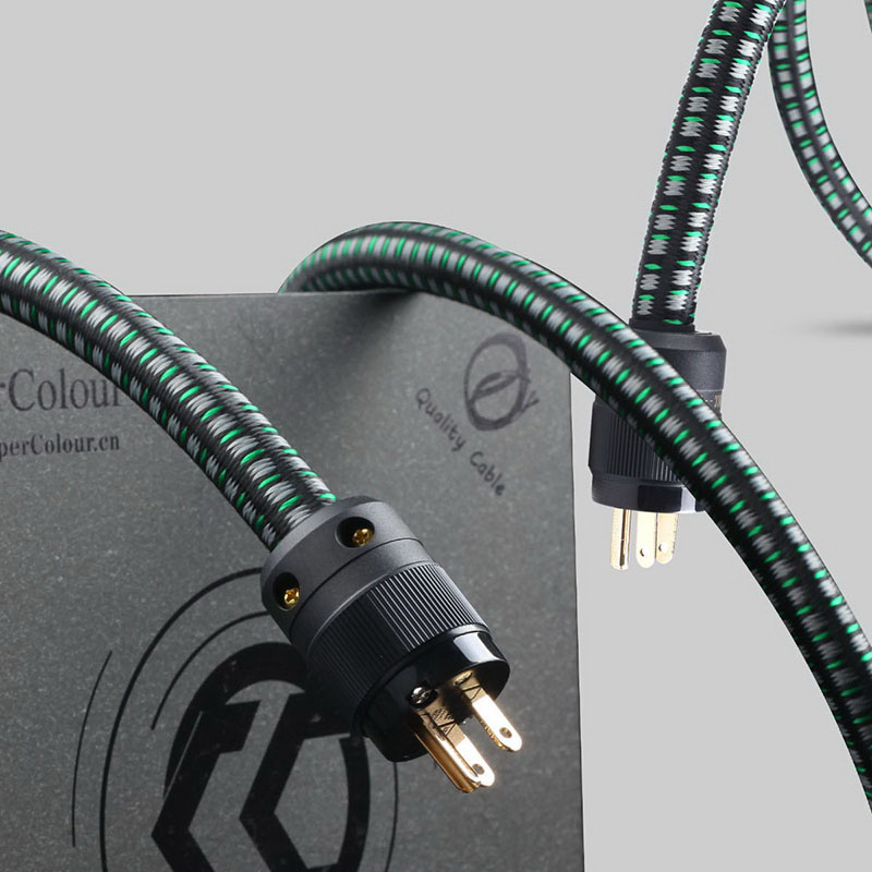 Câble dalimentation audiophile CC FOND couleur cuivre Cordon dalimentation OCC NZ/US/EUR Prise Schuko