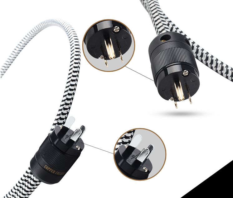 Медный цвет CC Whisper II CN/US/EURO Schuko Plug Power Cord Silver