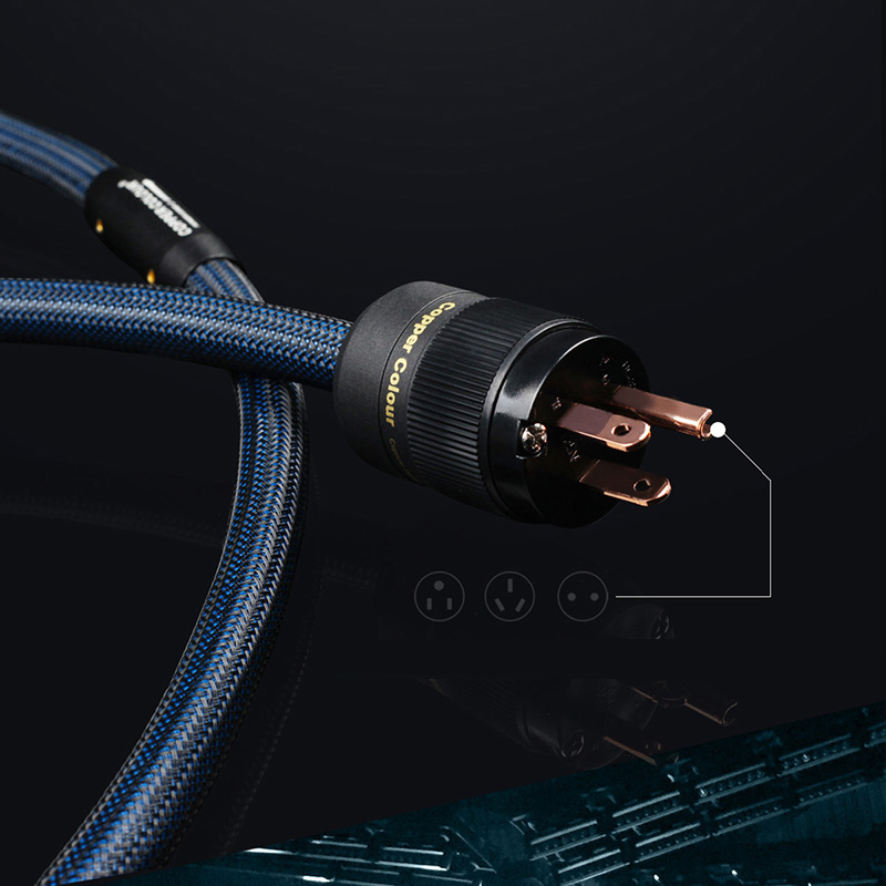 Câble dalimentation Schuko couleur CC POWER-1 US/AU/EU couleur cuivre pour Home cinéma