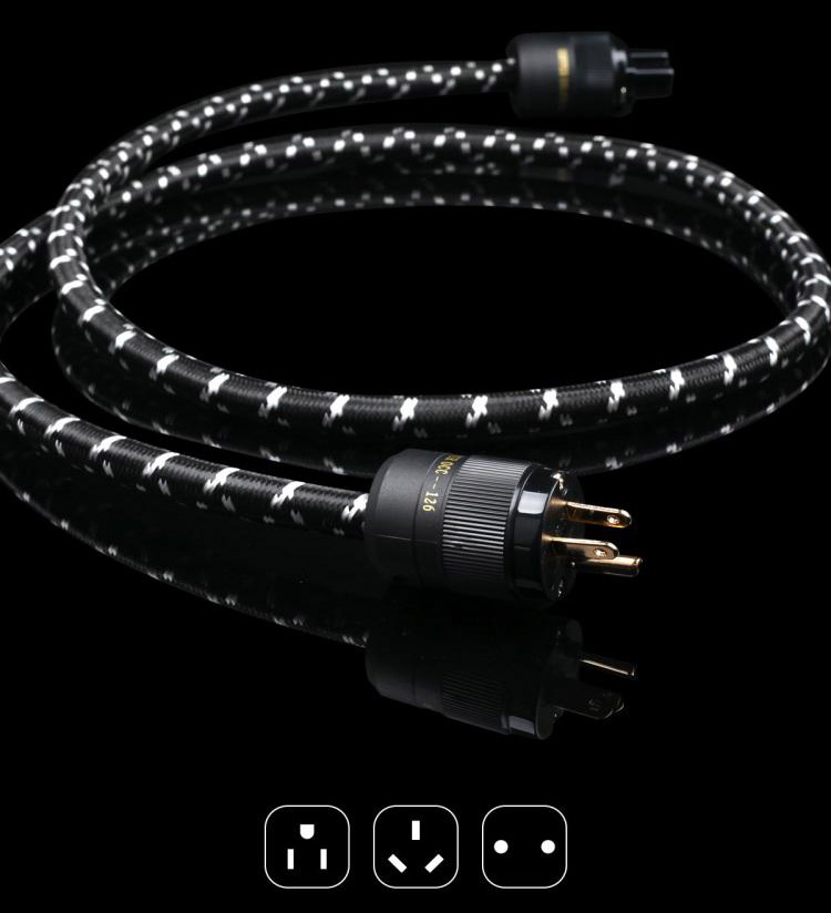 CopperColour CC WATER cable de alimentación para audiófilos AR/AU/US/EUR Enchufe Schuko Cable de alimentación