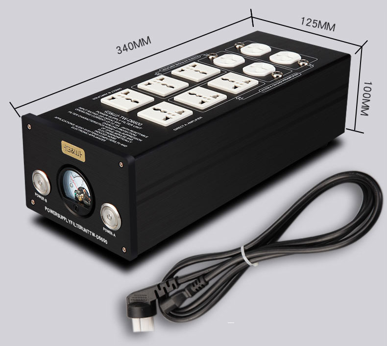 G&W TW-D6600 HiFi-Netzteilfilter, US-Sockel, Dual-Control-Stromreiniger