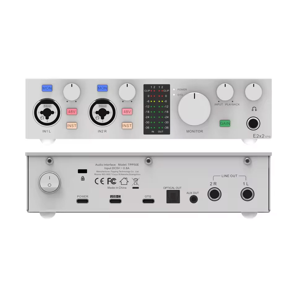 DTM・DAW Topping E2x2 OTG TOPPING E2x2 OTG Professional audio interface 2 in 2 out