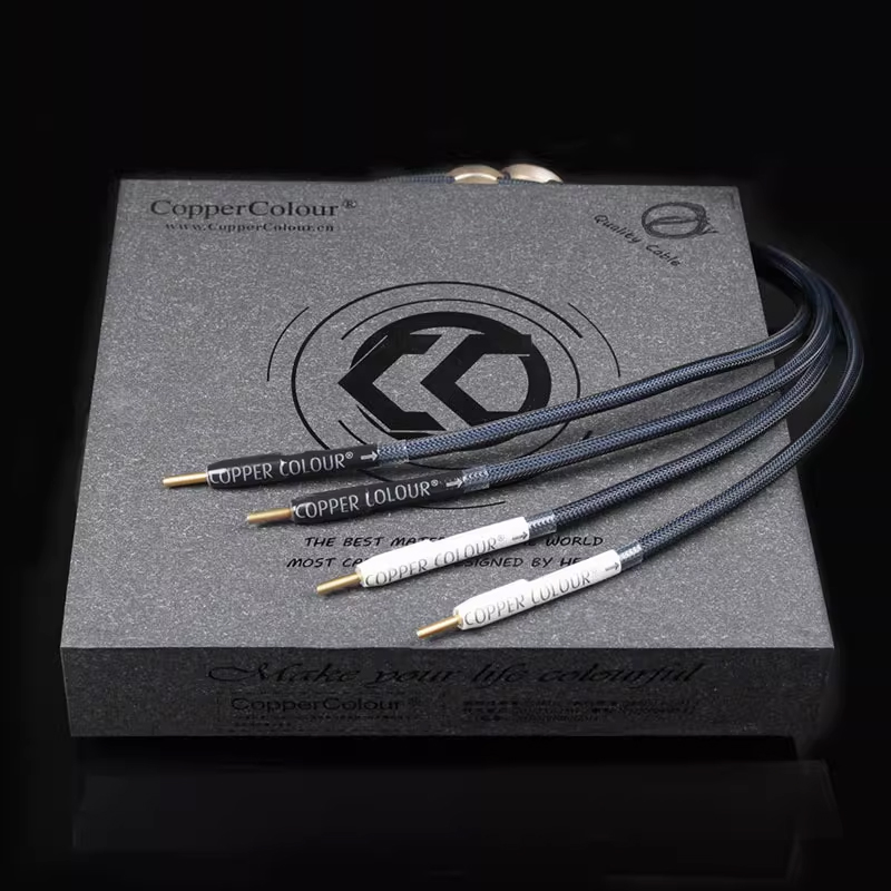 Copper Colour ALPHA Alloy Speaker Cable Gold Banana/Y Plug A Pair