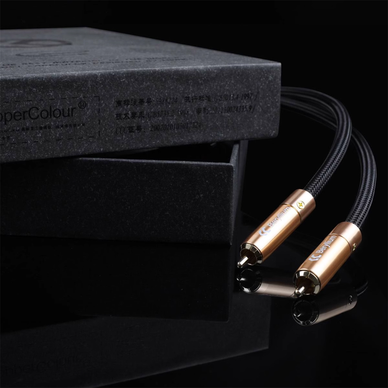 Copper Colour CC Alpha Audiophile Cables RCA Connector HiFi Audio interconnect Cord Pair