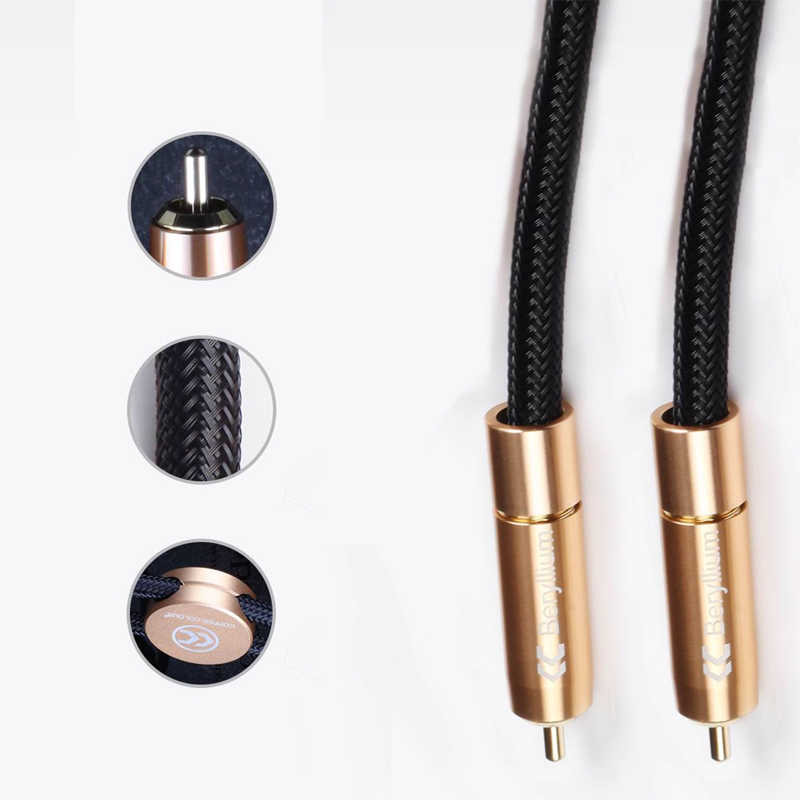 Copper Colour CC Alpha Audiophile Cables RCA Connector HiFi Audio interconnect Cord Pair