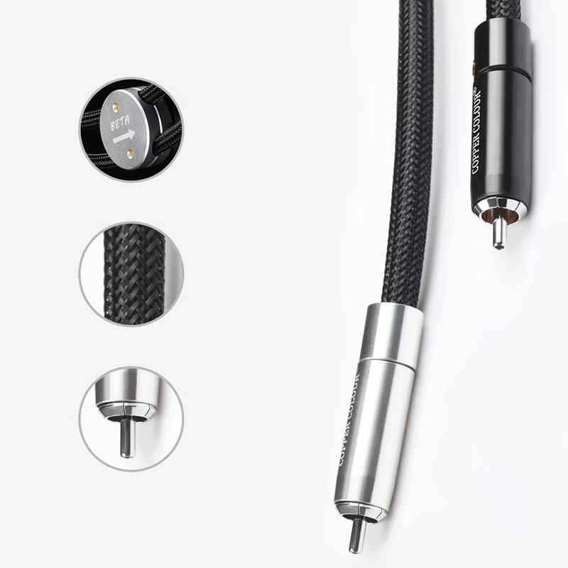 Copper Colour CC BETA Audiophile Cables RCA Connector HiFi Audio interconnect Cord Pair Copper Colour CC BETA Audiophile Cables RCA Connector HiFi Audio interconnect Cord Pair