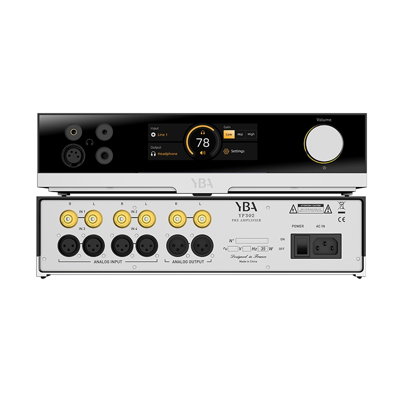 YBA DESIGN YP302 Pure Analog preamplifier and Headphone Amplifier XLR/4.4 MM/6.35 MM/3.5 MM headphone output YBA DESIGN YP302 Pure Analog preamplifier and Headphone Amplifier XLR/4.4 MM/6.35 MM/3.5 MM headphone output