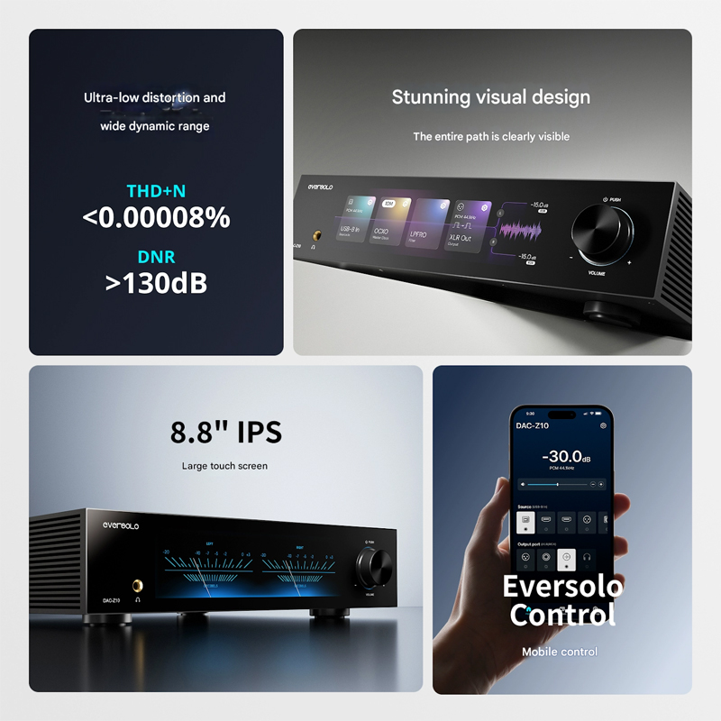EverSolo DAC-Z10 Flagship Desktop DAC Preamplier Headphone Amplifier