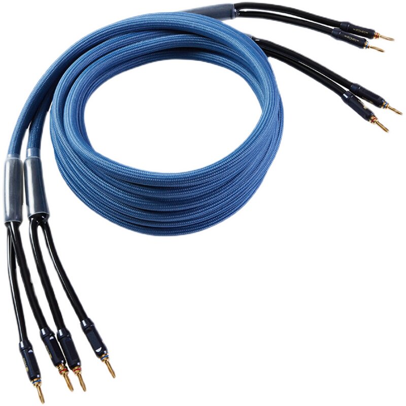 Bada 5N oxygen-free Copper Audiophile Speaker Cable Gold-plated Banana Plug Pair 2.5M