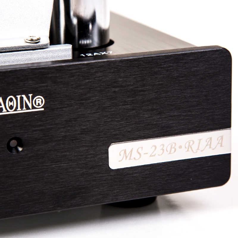 YAQIN MS-23B Preamplificatore Phono MM A Tubi – 2x12AX7, Commutabile 110/230V, Custodia In Alluminio E Connettori Placcati Oro