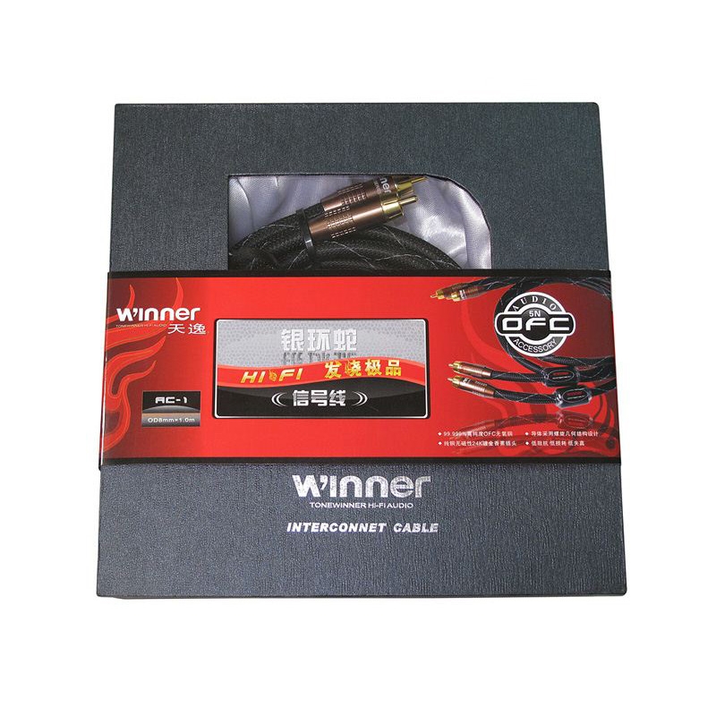 ToneWinner AC-1 Hifi Audiophile Aduio RCA 상호 연결 케이블 1M 쌍