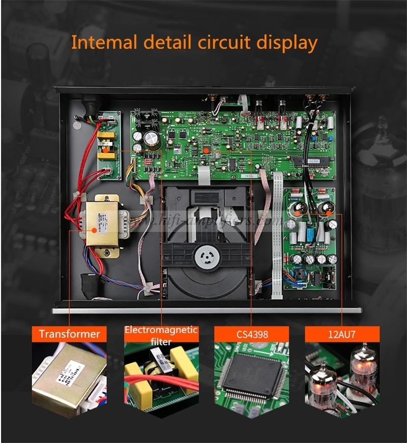 Cayin CD-11T Vacuum Tube CD Player XLR RAC Optical Coaxial Output CS4398 Chip Special EI Transformer 12AU7