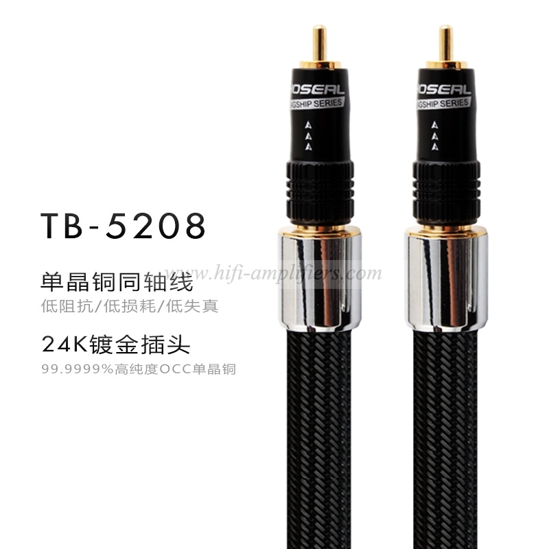 choseal TB-5208 4N OFC Digital Coaxial Cable OD13mm 24Kgold-plated Plug Cable