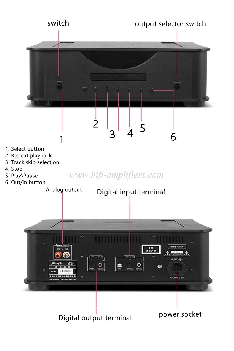 ShengYa CD-25 Electron Tube Gallstone Mixed High Fidelity CD Disc Player Hifi CD player