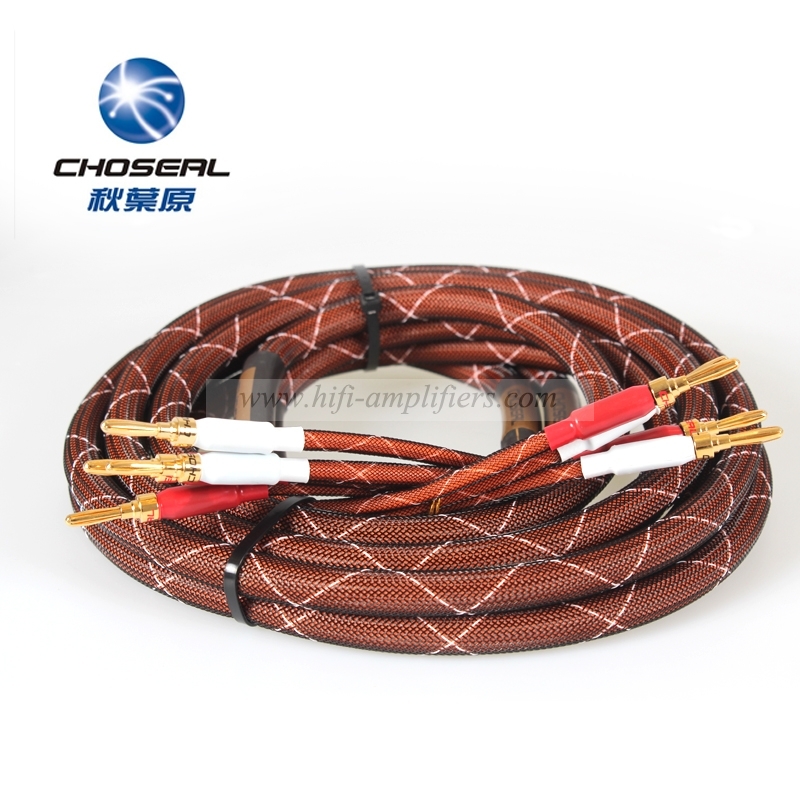 Choseal LB-5110 HIFI Audiophile Speakers Cable Gold-plated Banana Plug 2.5m