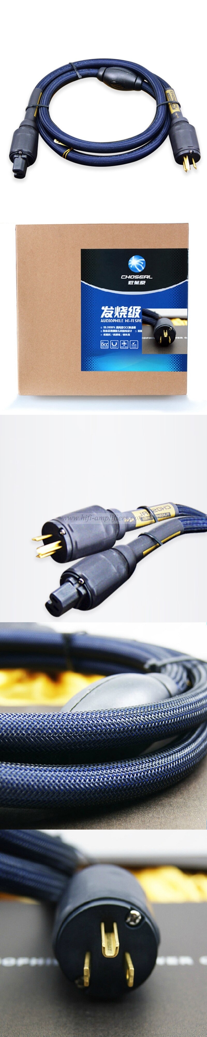 Choseal PB-5702 6N OCC HIFI Audiophlie AC Power Cable  US Plugs