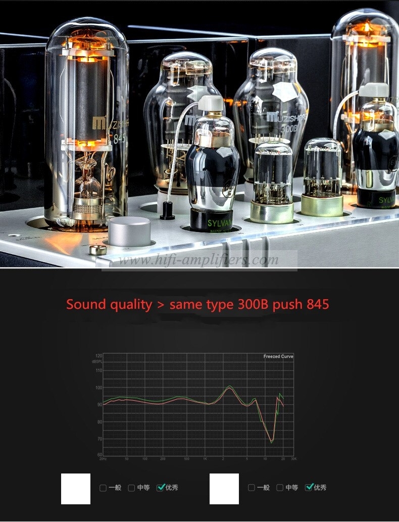 MUZISHARE X20 300B 845 Class A Sinle-ended Tube Amplifier & Power Amp Balance