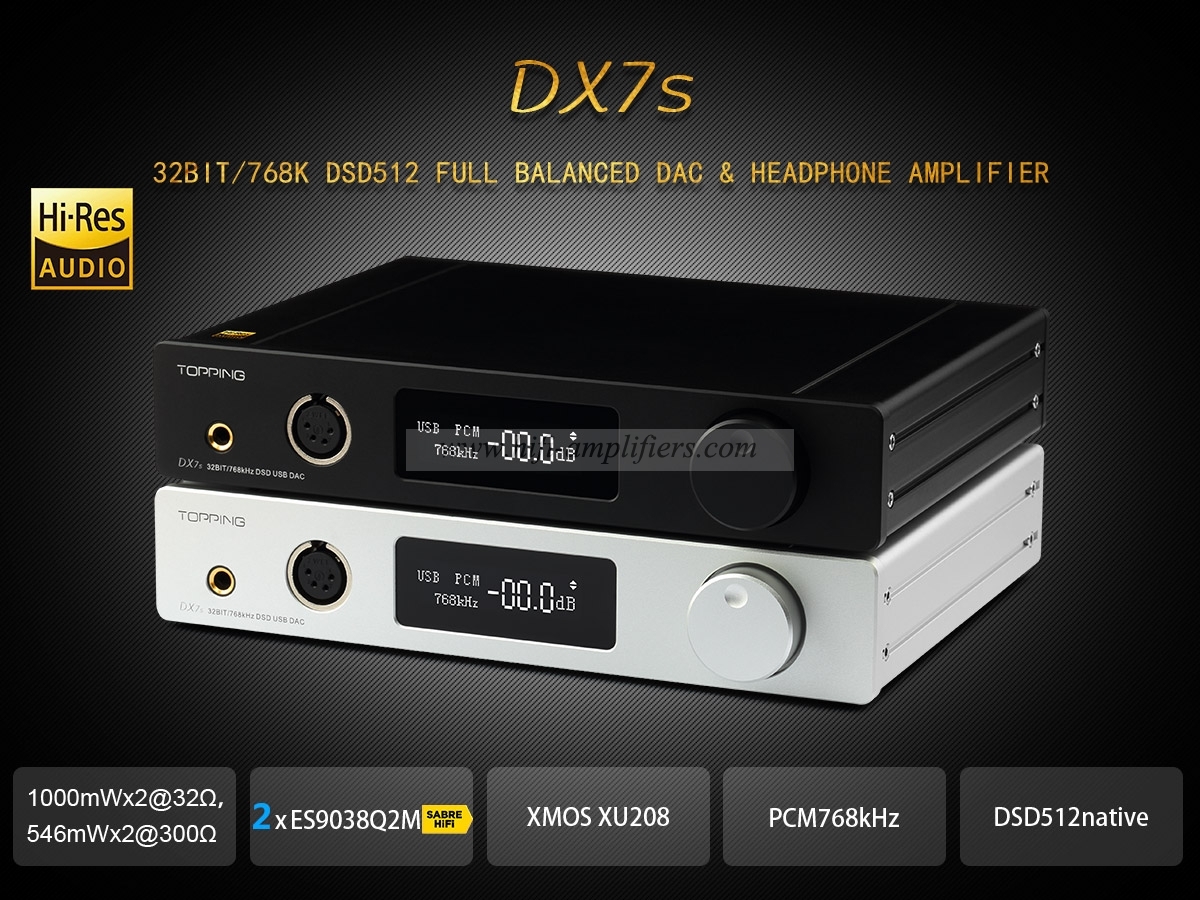 Topping DX7s full balanced decoding Headphone Amplifier DAC USB ES9038 DSD512 32Bit/768KHz