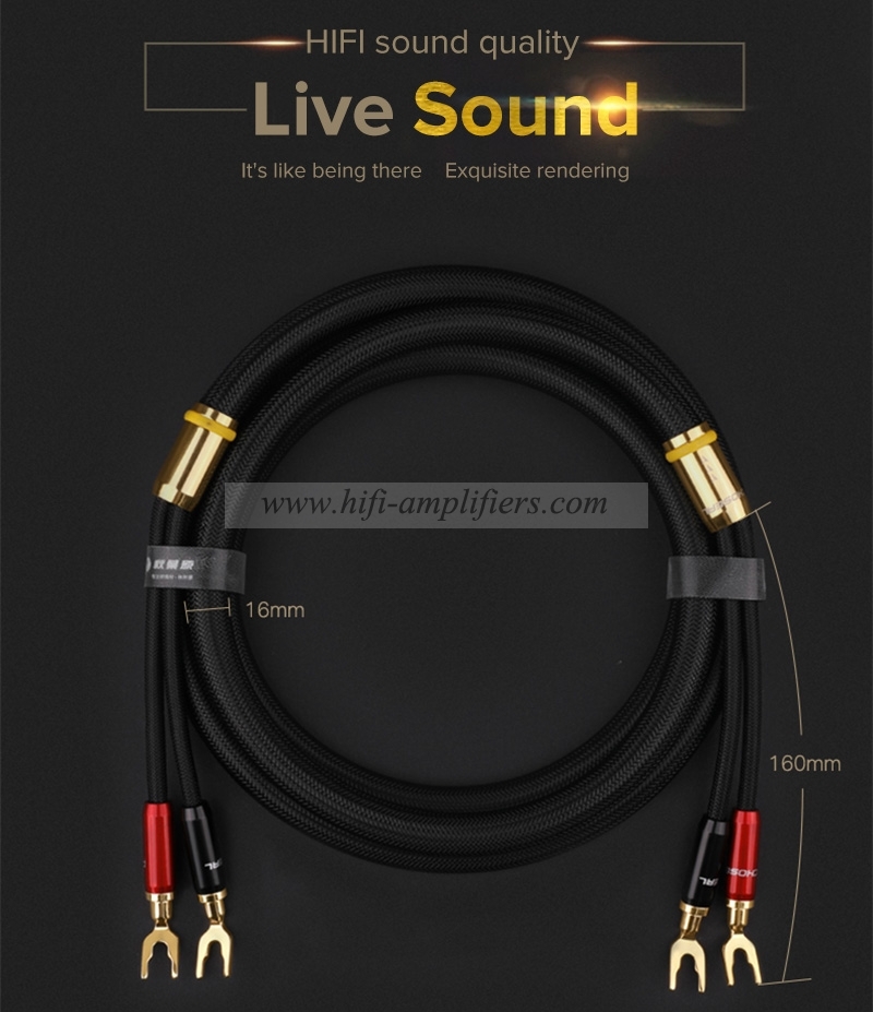 Choseal QS991 HIFI 6N OCC copper U type connect Amplifier Speaker Cable Pair