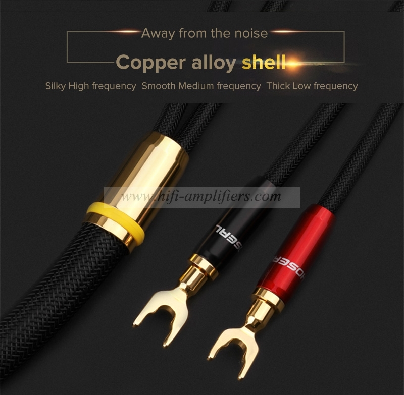 Choseal QS991 HIFI 6N OCC copper U type connect Amplifier Speaker Cable Pair