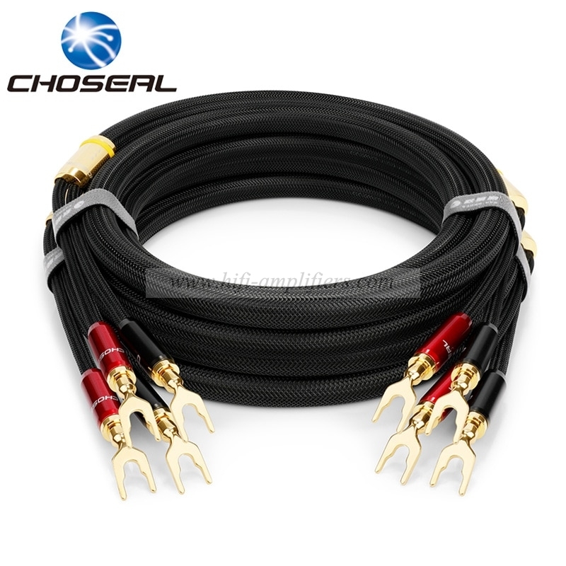 Choseal QS991 HIFI 6N OCC copper U type connect Amplifier Speaker Cable Pair