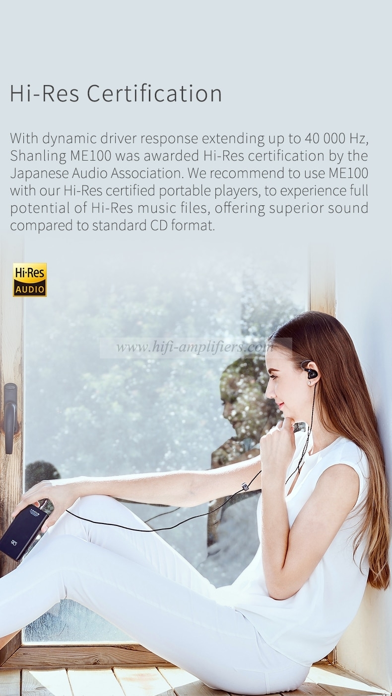 Shanling ME100 10mm PE PEEK Dynamic Hi-Res HiFi In-Ear Monitor Earphone