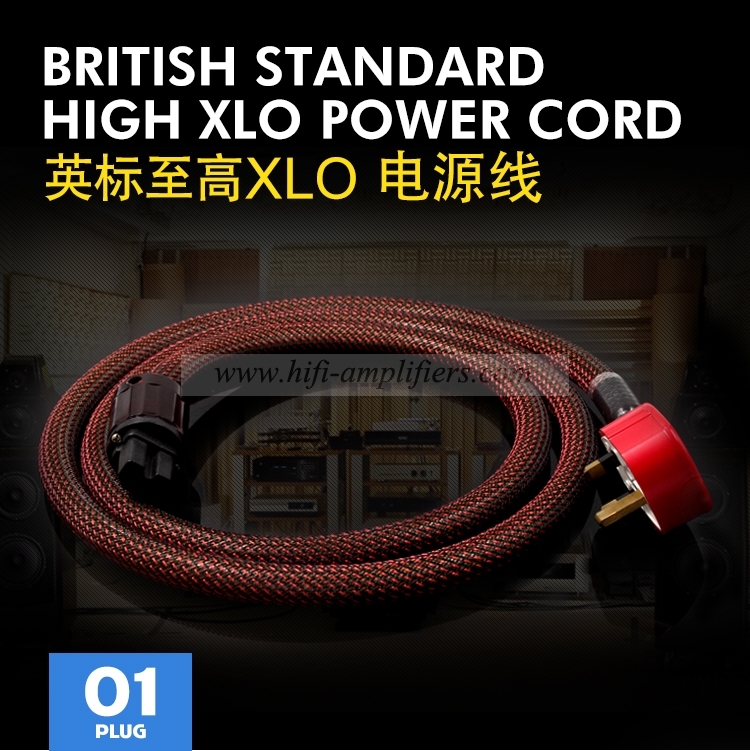 XLO PL-1500 Crystalline Copper Power Cord HIFI British MK13A Plug Power Cable