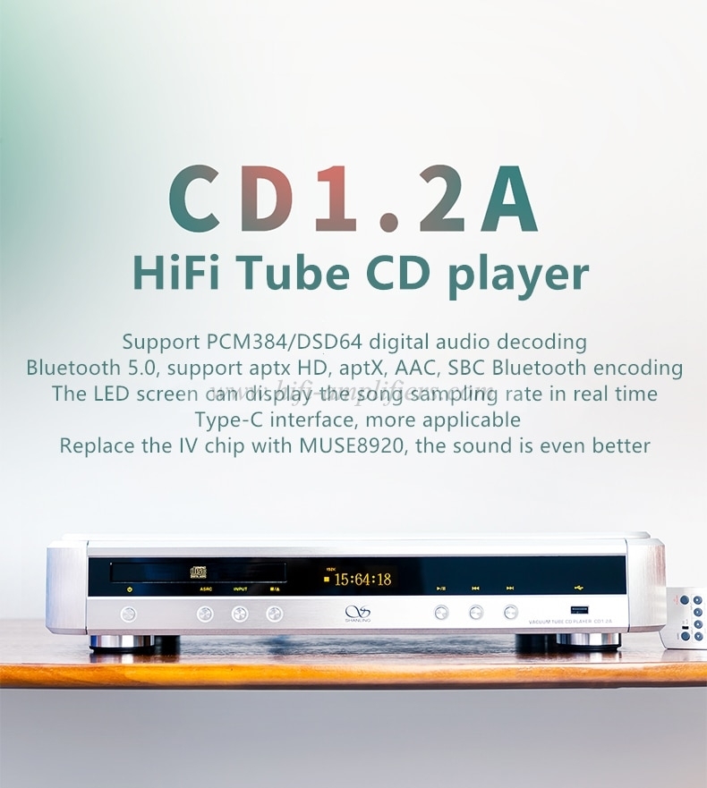 Shanling CD1.2A HIFI tube CD Player With USB DSD64 Bluetooth 5.0 Decode Upgrade of CD1.2