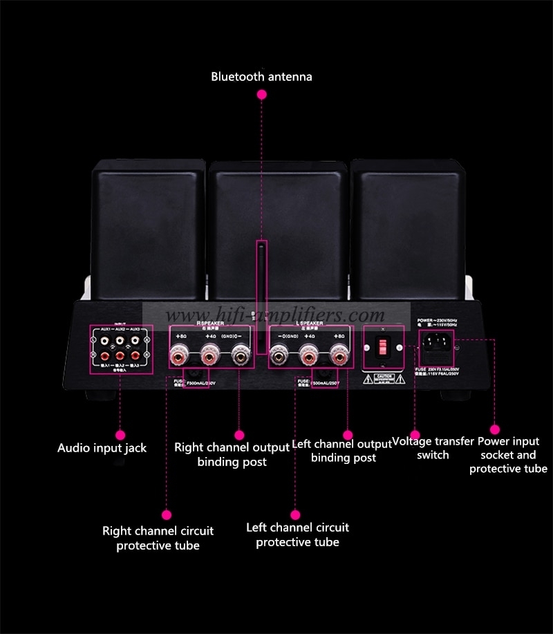 Yaqin MS-34D HiFi Electron EL34*4 tube Amplifier Push-Pull Bluetooth Integrate amplifier With Remote Control