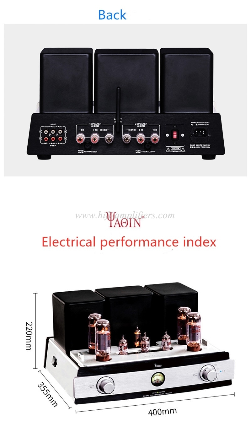 Yaqin MS-34D HiFi Electron EL34*4 tube Amplifier Push-Pull Bluetooth Integrate amplifier With Remote Control