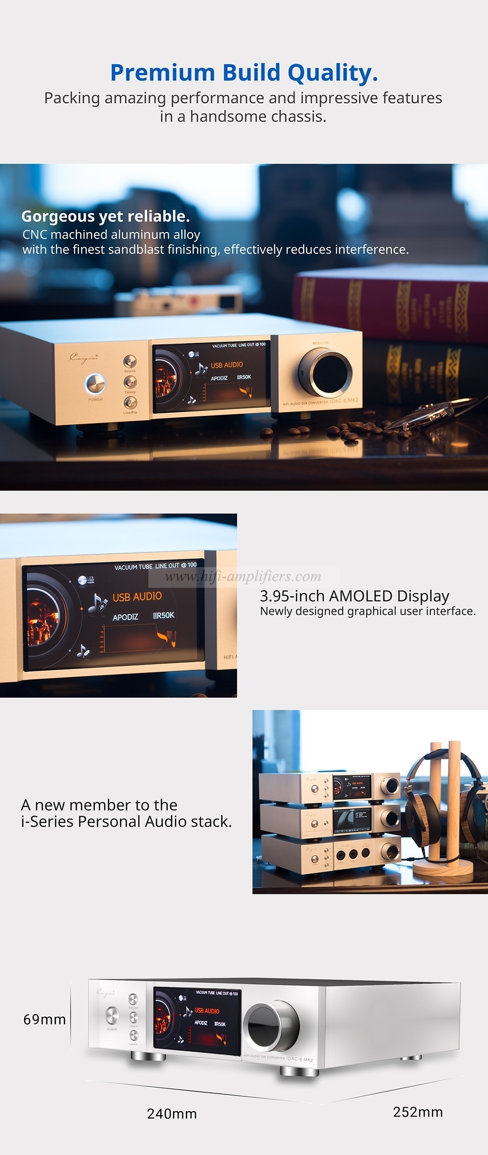 Cayin/iDAP-6/iDAC-6 MKII/iHA-6 Vacuum tube DAC & Headphone amplifier & DSD Digital Player set