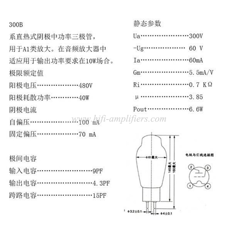 LINLAITUBE 300B Vacuum Tube Hi-end Electronic tube value replace Psvane 300B Matched Pair