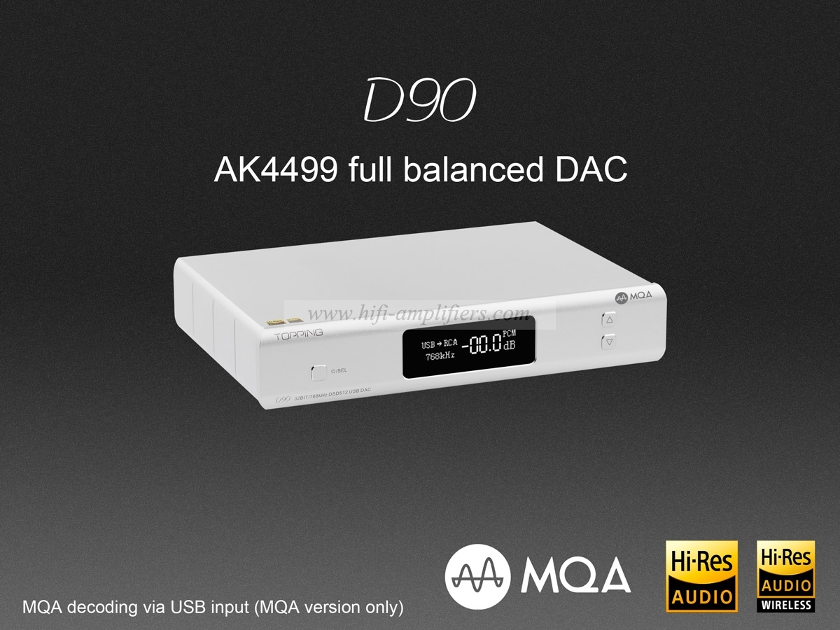 TOPPING D90/D90 MQA AK4499 AK4118 Full Balanced DAC Bluetooth 5.0 DSD512 Hi-Res Decoder Ultimate Edition