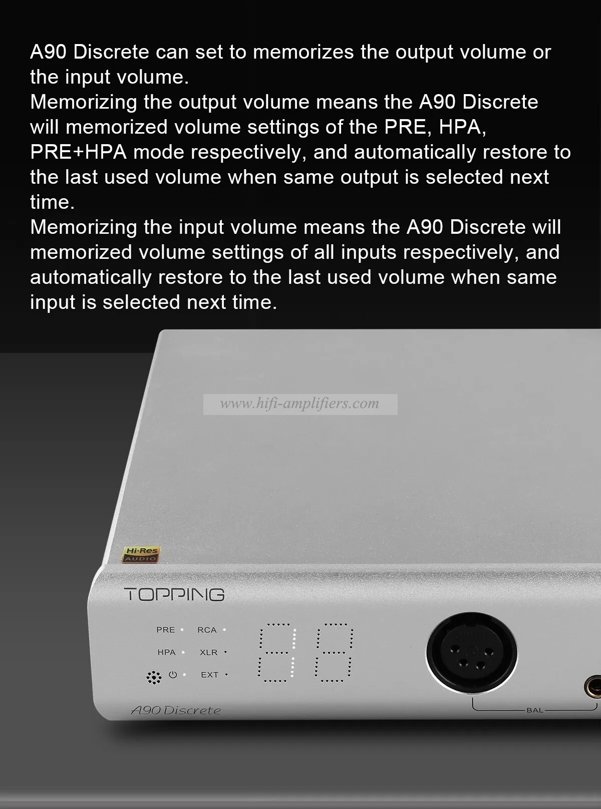 TOPPING A90 Discrete Fully Dirscrete Balanced Headphone Amplifier NFCA 4Pin XLR /4.4 Balanced/6.35mm SE Output Pre-amplifier