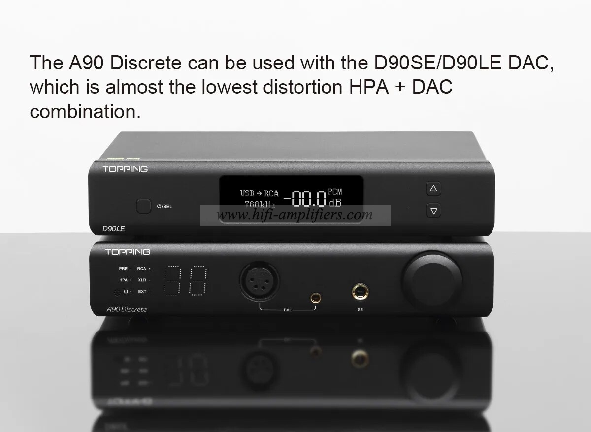 TOPPING A90 Discrete Fully Dirscrete Balanced Headphone Amplifier NFCA 4Pin XLR /4.4 Balanced/6.35mm SE Output Pre-amplifier