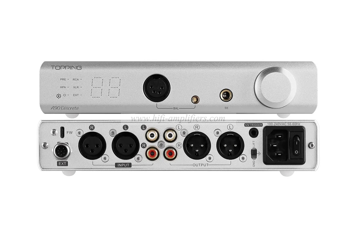 TOPPING A90 Discrete Fully Dirscrete Balanced Headphone Amplifier NFCA 4Pin XLR /4.4 Balanced/6.35mm SE Output Pre-amplifier