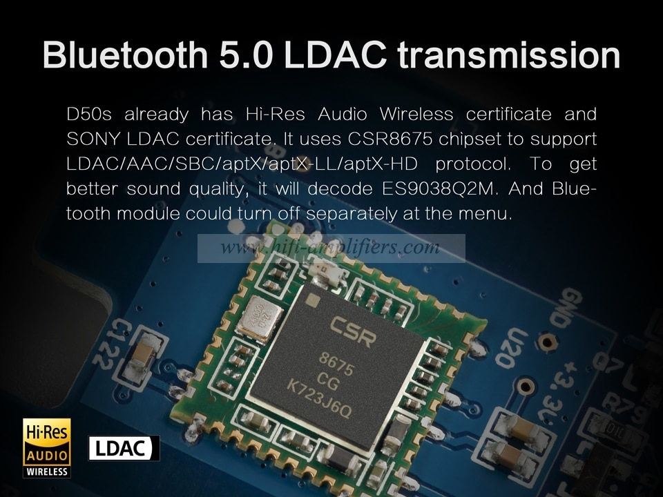 TOPPING D50s ES9038Q2M*2 DAC Bluetooth 5.0 LDAC D50 DSD512 32Bit/768kHz Hi-Res Audio HIFI Decoder