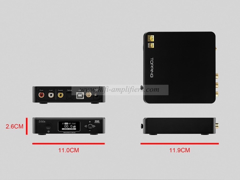 TOPPING D50s ES9038Q2M*2 DAC Bluetooth 5.0 LDAC D50 DSD512 32Bit/768kHz Hi-Res Audio HIFI Decoder