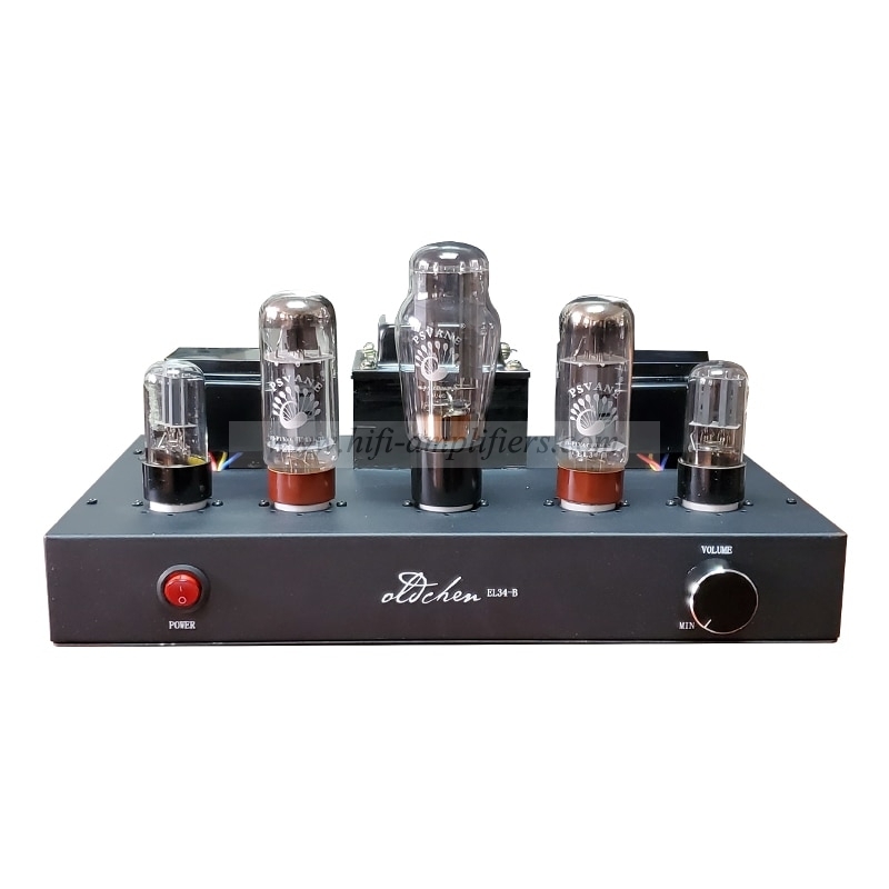 LaoChen EL34 Tube Amplifier Single-Ended Class A Handmade Black Bluetooth Amplifier OC34 Oldchen