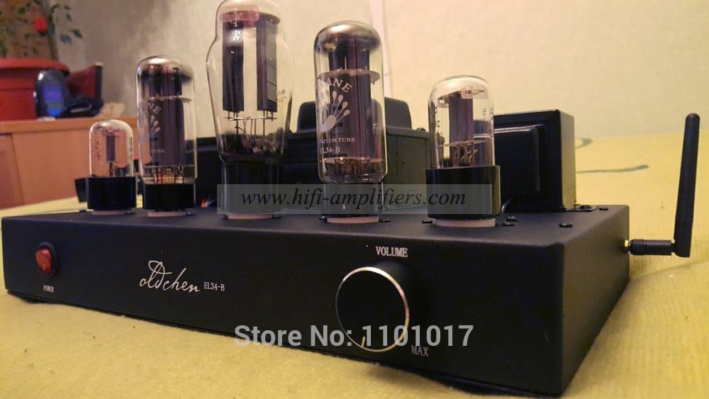 LaoChen EL34 Tube Amplifier Single-Ended Class A Handmade Black Bluetooth Amplifier OC34 Oldchen