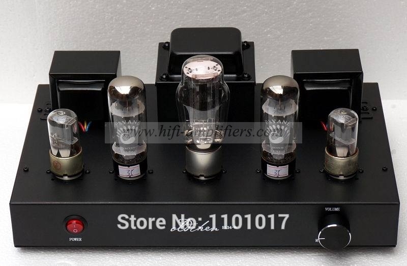 LaoChen EL34 Tube Amplifier Single-Ended Class A Handmade Black Bluetooth Amplifier OC34 Oldchen