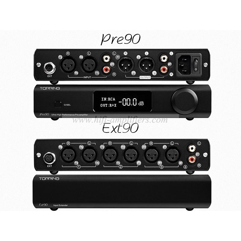 TOPPING Pre90 Preamplifier & Ext90 Input Extender Hi-Res Audio Ultra-High NFCA Modules AMP RCA/XLR Output Combination